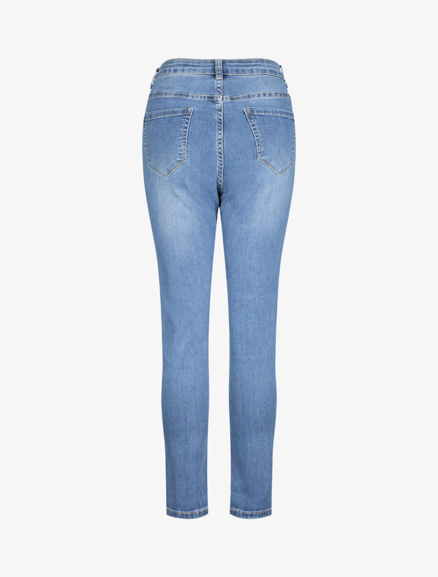 Jean grande taille slim à taille haute - Bleu - 2