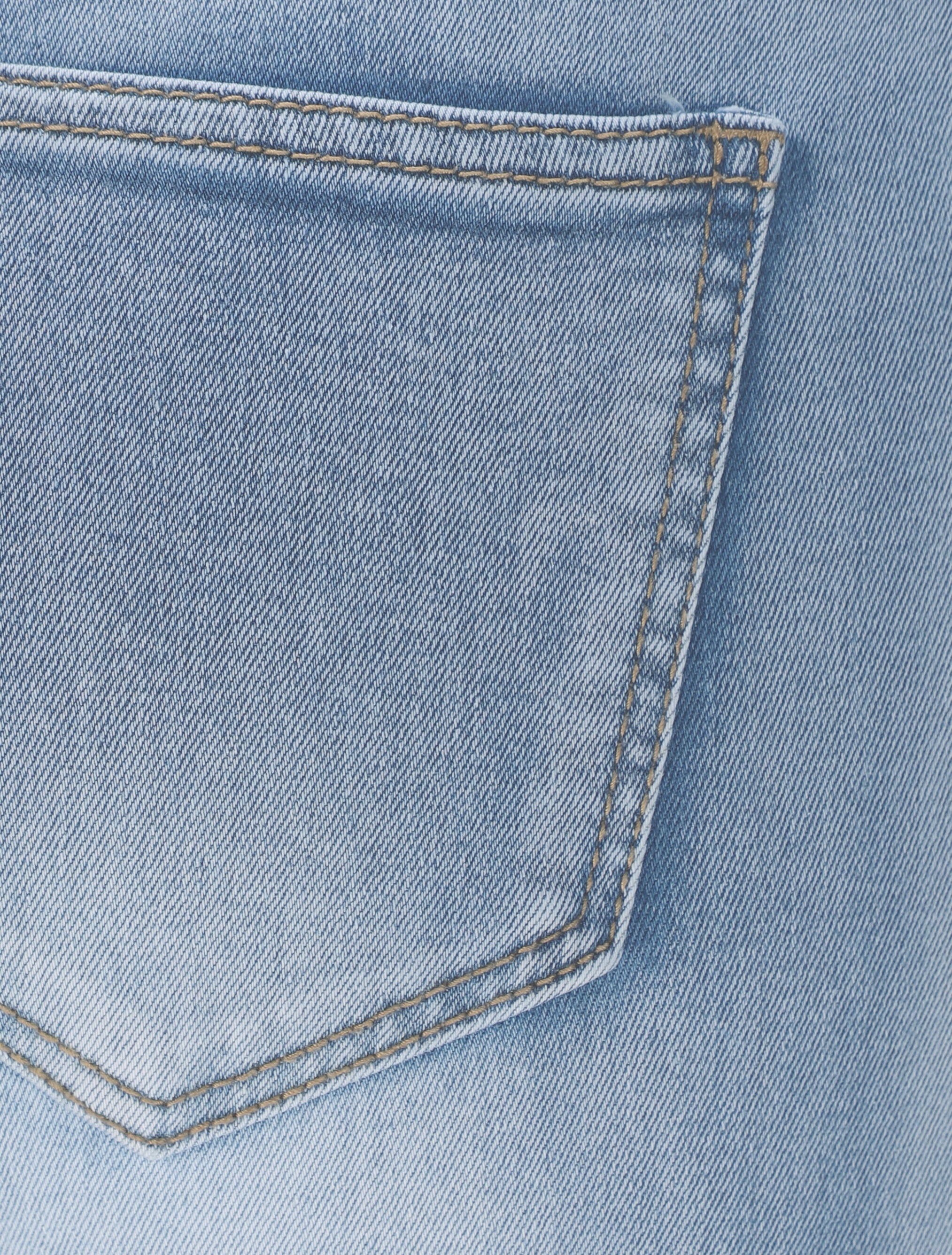 Jean slim délavé à taille haute boutonnée - Bleu clair - 3