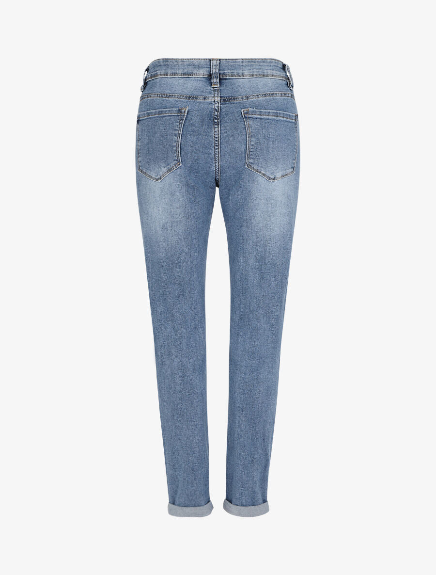 Jean droit à revers - Bleu denim - 2