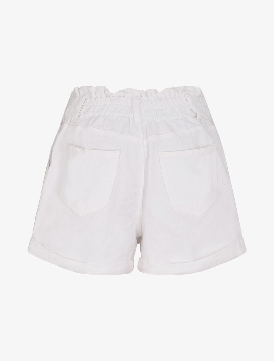 Short trapèze à taille haute - Blanc - 2