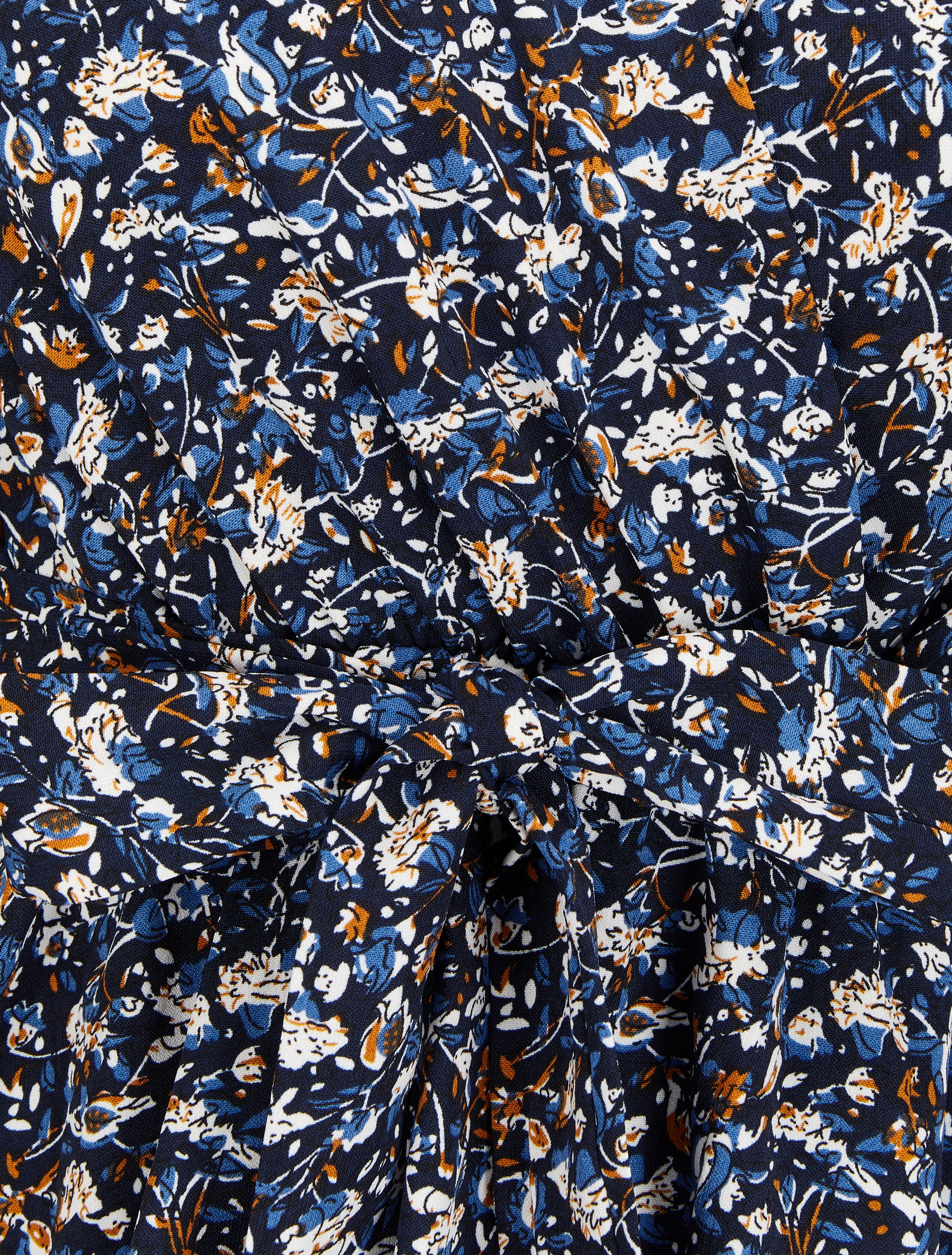Robe cache-coeur à imprimé floral - Bleu marine - 3