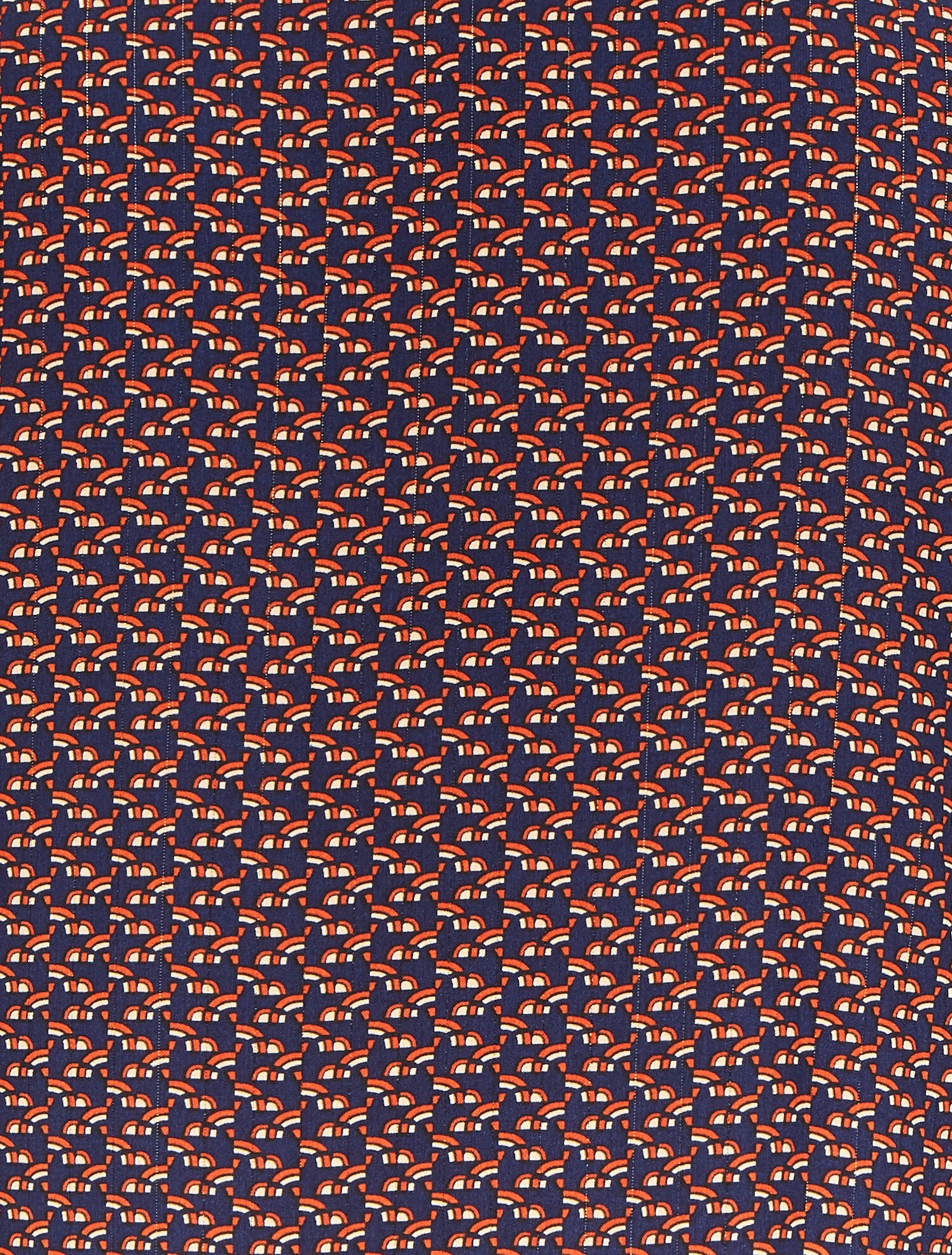 Blouse col lavallière à imprimé graphique - Bleu marine - 4