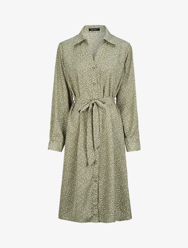 Robe chemise à imprimé feuilles d&