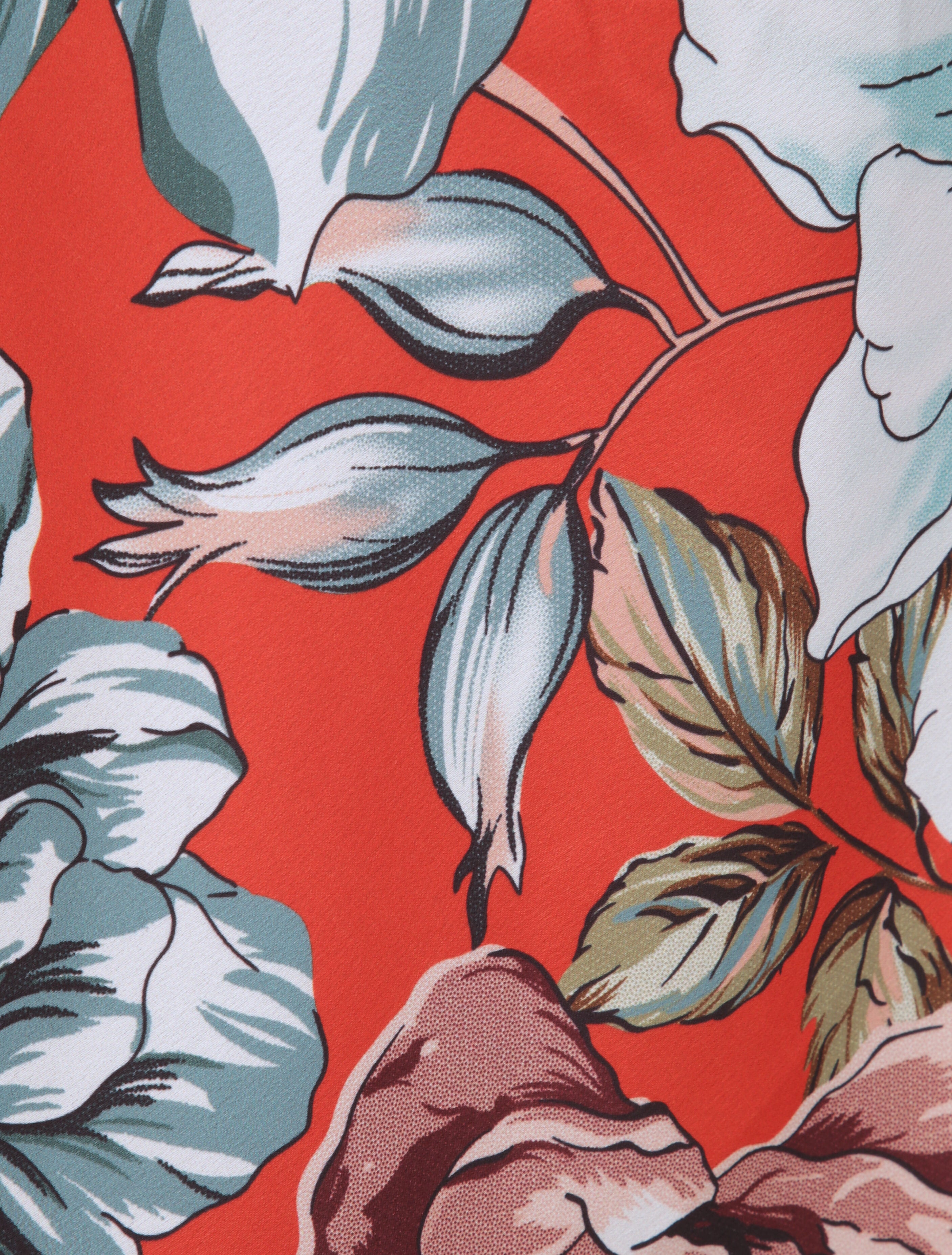 Débardeur carré à motifs fleurs abstraites - Rouge brique - 4