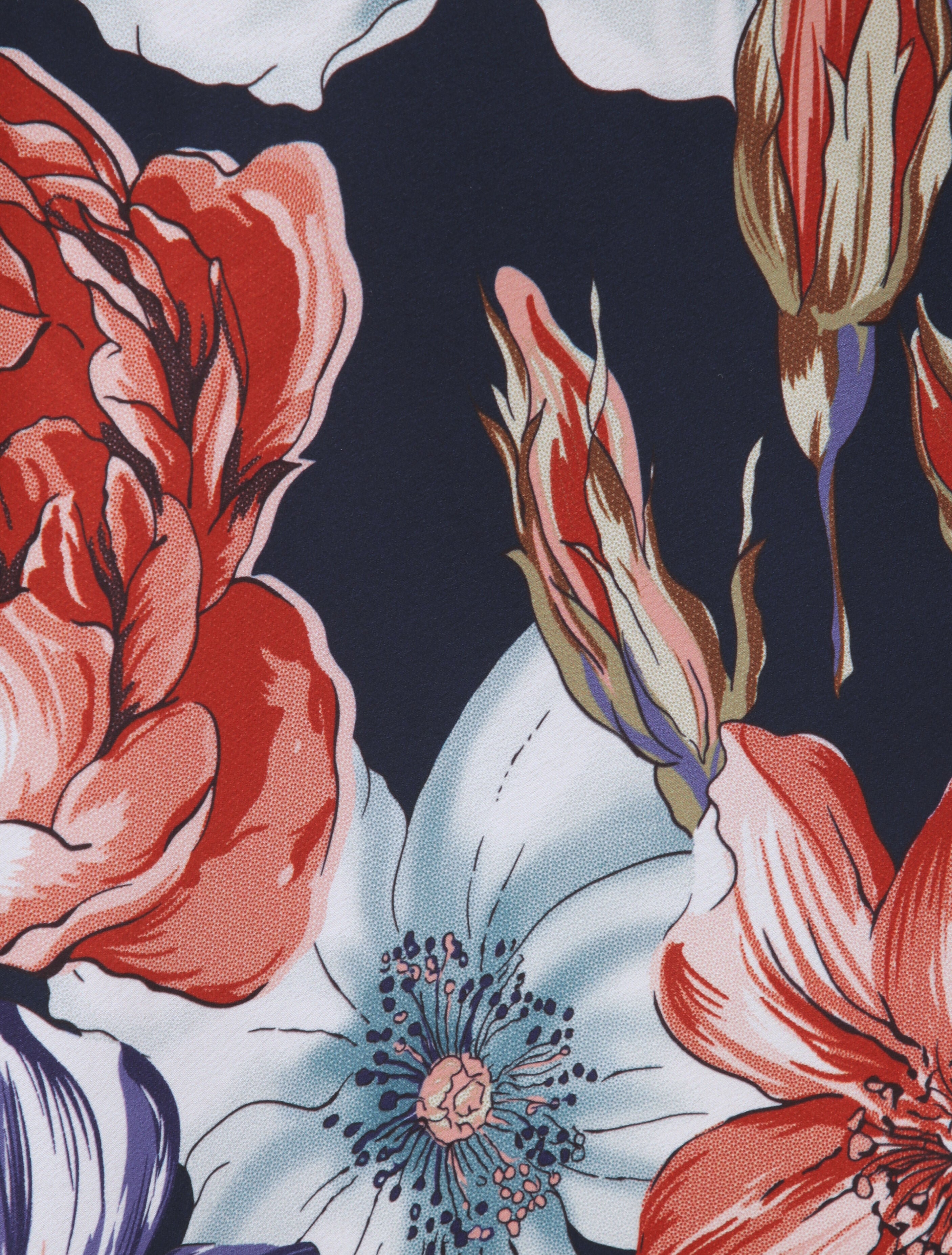 Débardeur carré à motifs fleurs abstraites - Marine - 4