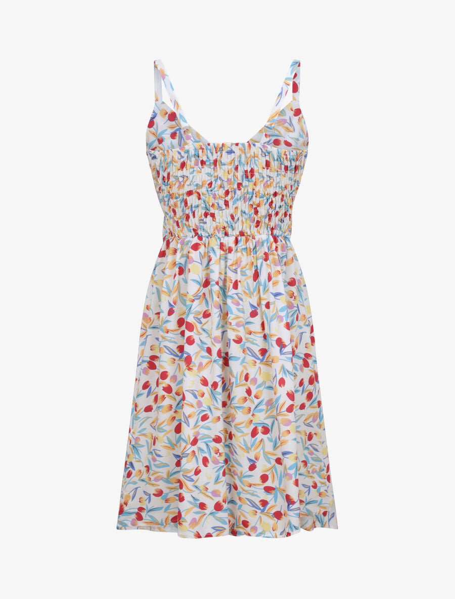 Robe patineuse imprimé roses - Blanc - 2