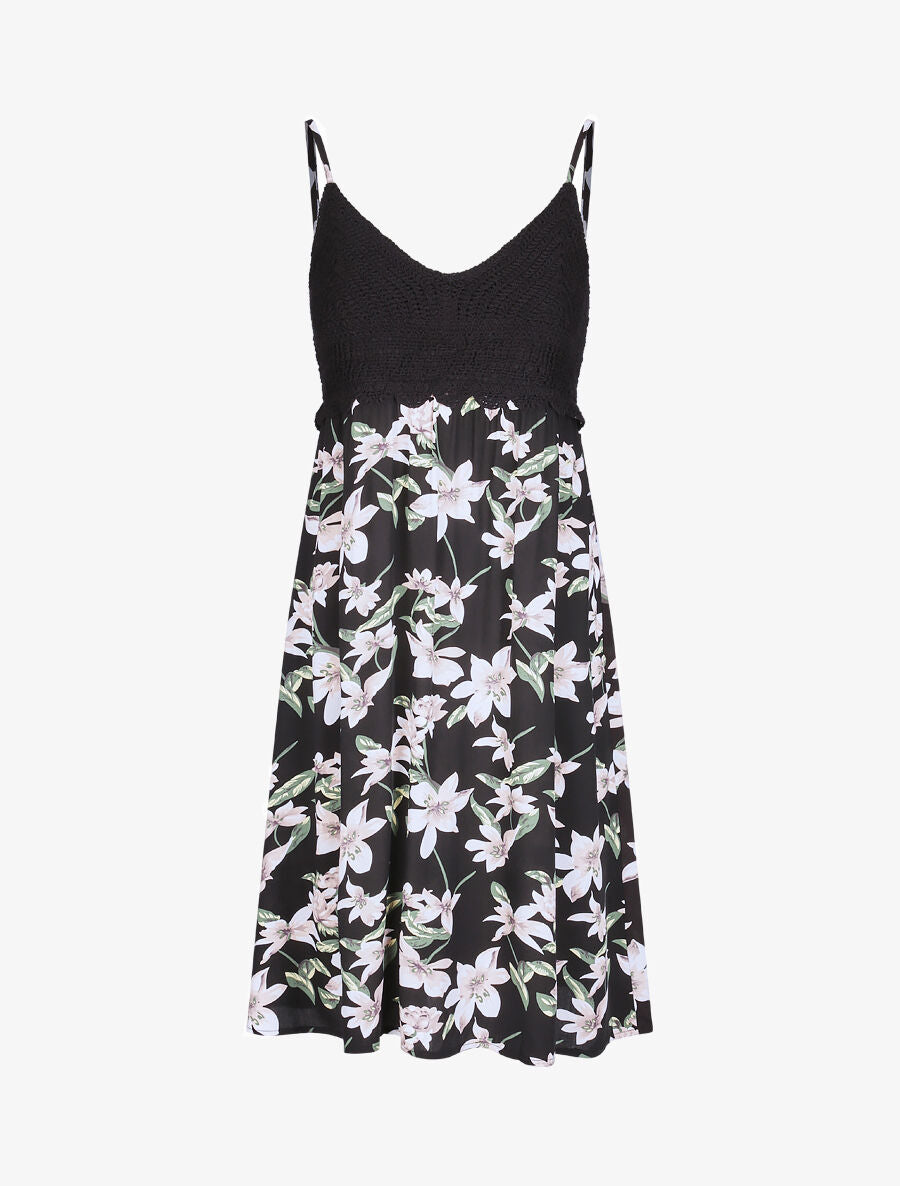 Robe à buste en crochet - Noir - 1