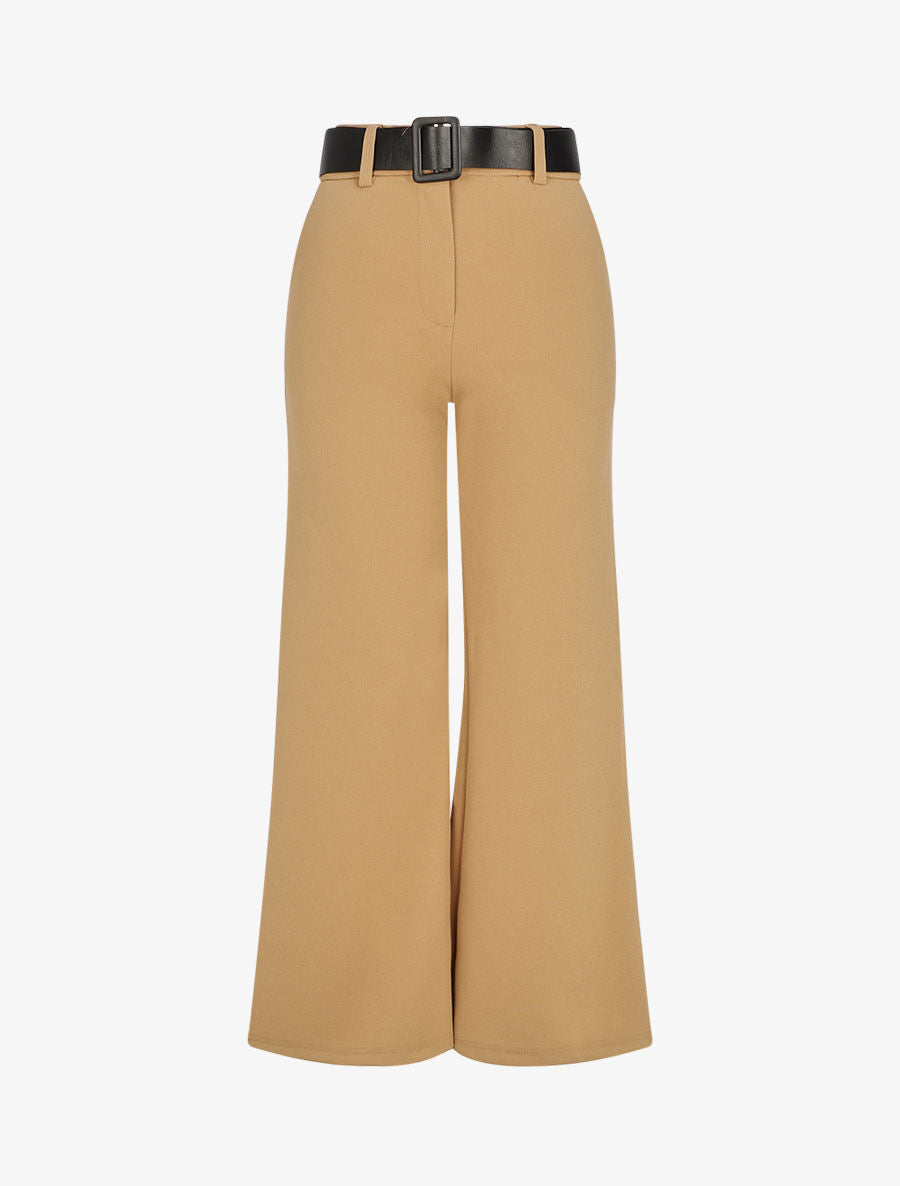 Pantalon ample taille haute - Beige - 4