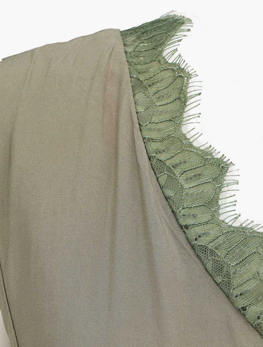 Combinaison ample sans manches col V - Kaki - 3