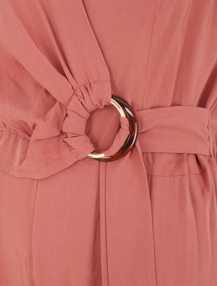 Combinaison fluide unie sans manches - Rose - 3