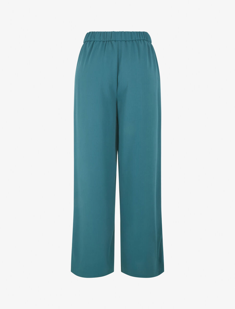 Pantalon ample à double boucles dorées - Bleu canard - 2