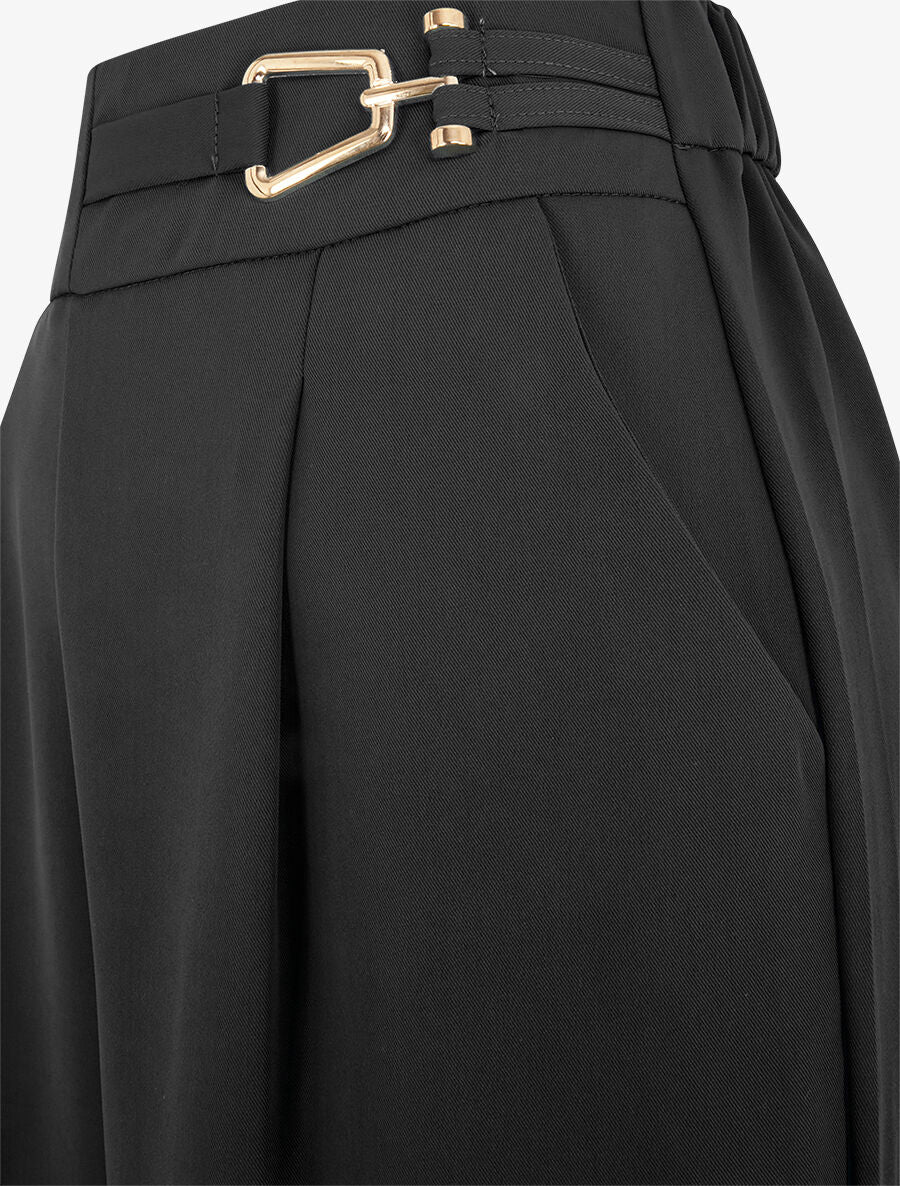 Pantalon ample à détail doré - Noir - 3