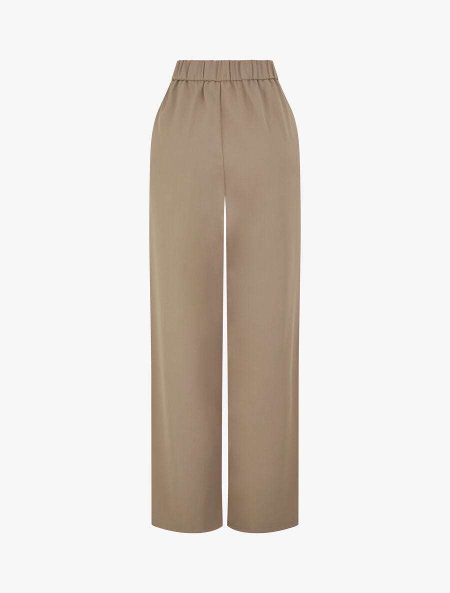 Pantalon ample à détail doré - Taupe - 2