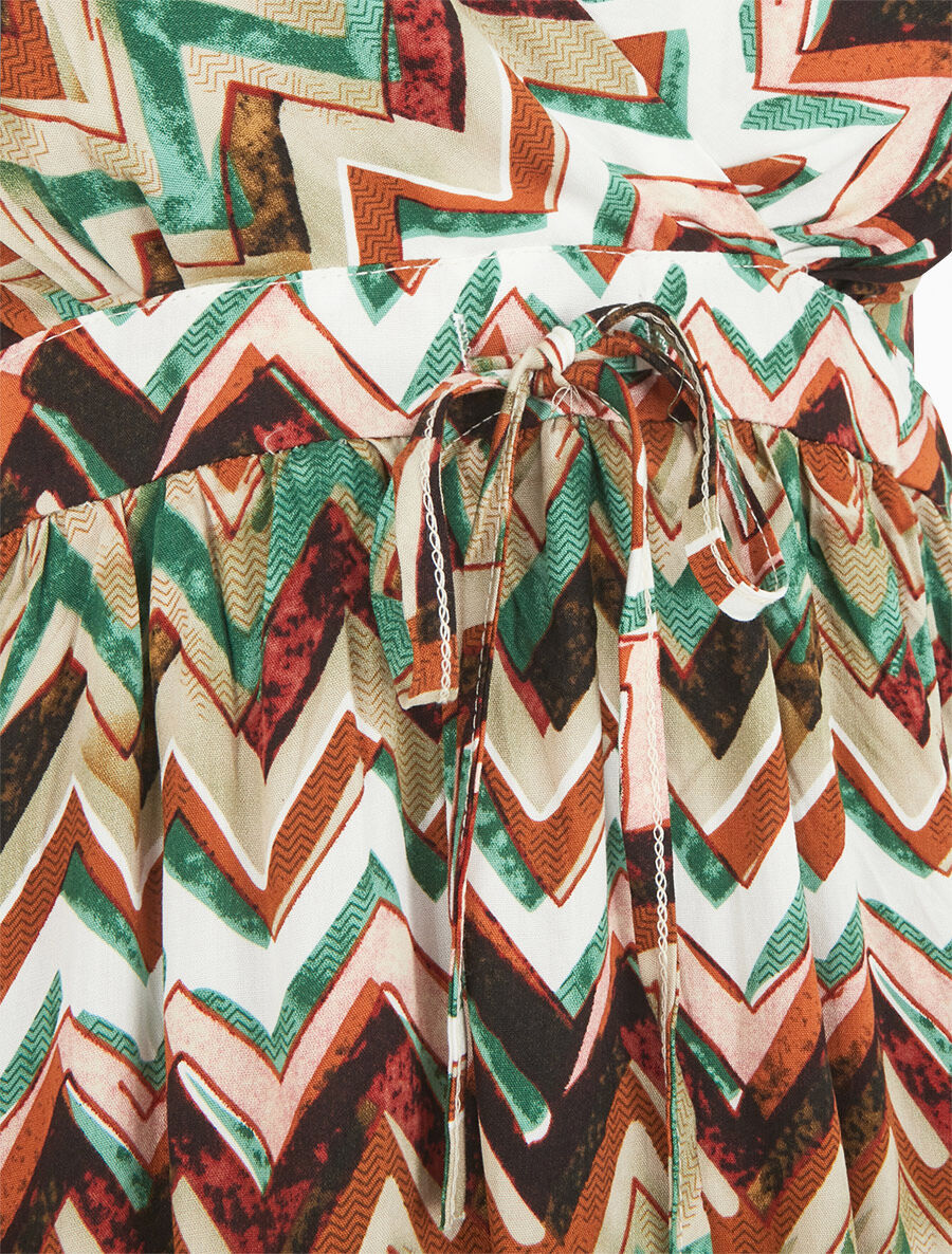 Robe courte à imprimé zig-zag - Vert - 3