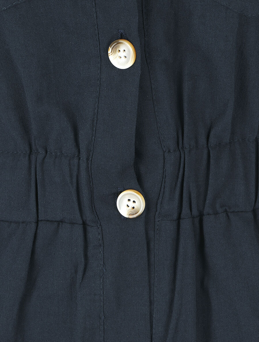 Combishort uni à taille élastiquée - Marine - 3