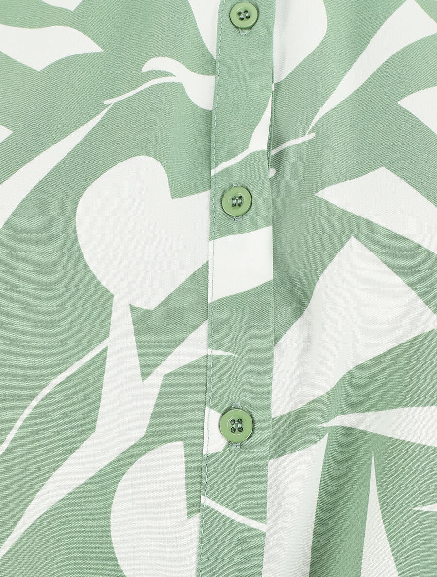 Chemise courte sans manches imprimé abstrait - Vert amande - 3