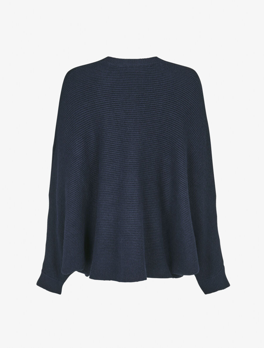 Châle uni à fermeture crochet - Marine - 2