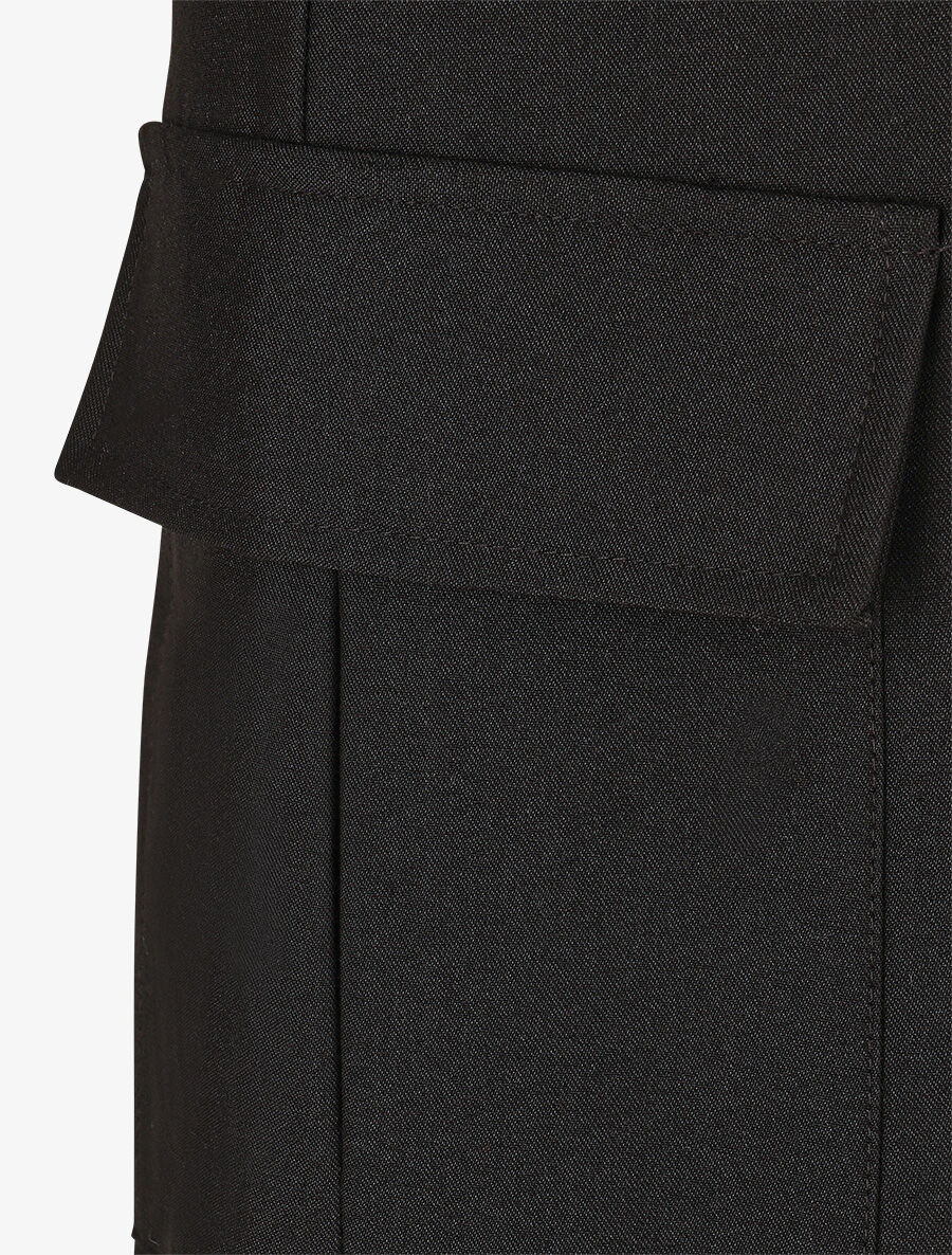 Jupe portefeuille ceinturée - Noir - 3