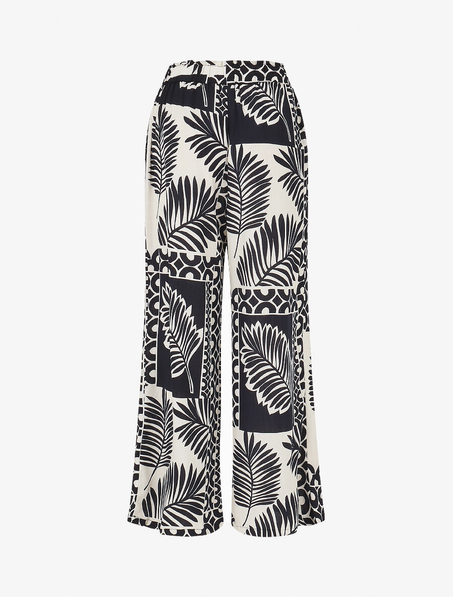 Ensemble chemise et pantalon imprimé tropical - Marine - 7