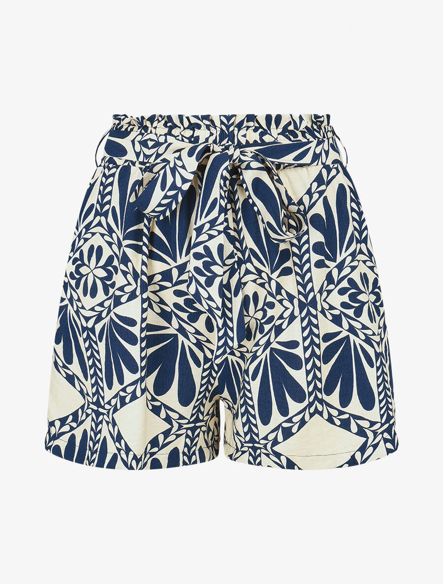 Short paper bag imprimé ikat - Marine - 1