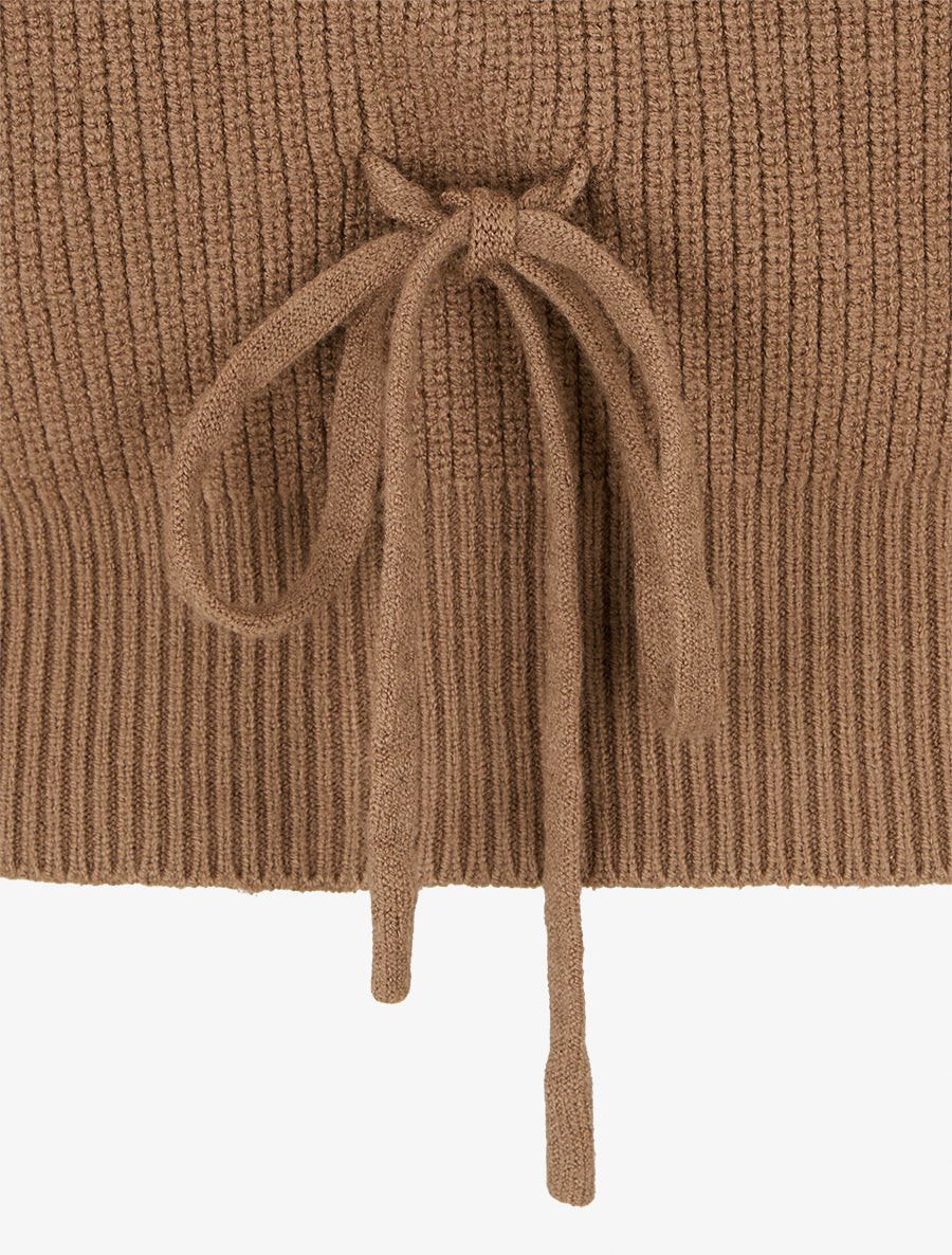 Pull droit à dos style corset - Taupe - 3