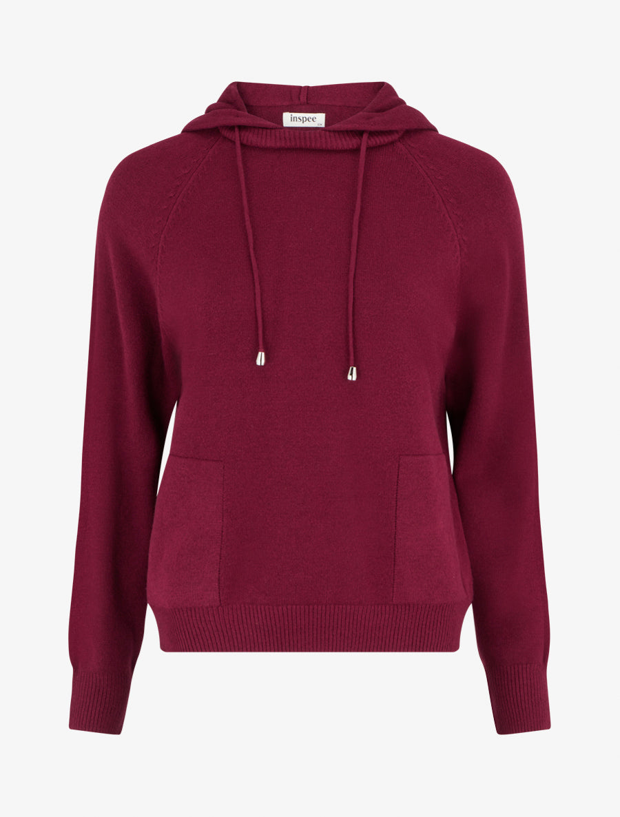 Pull à capuche coupe droite - Lie de vin - 1