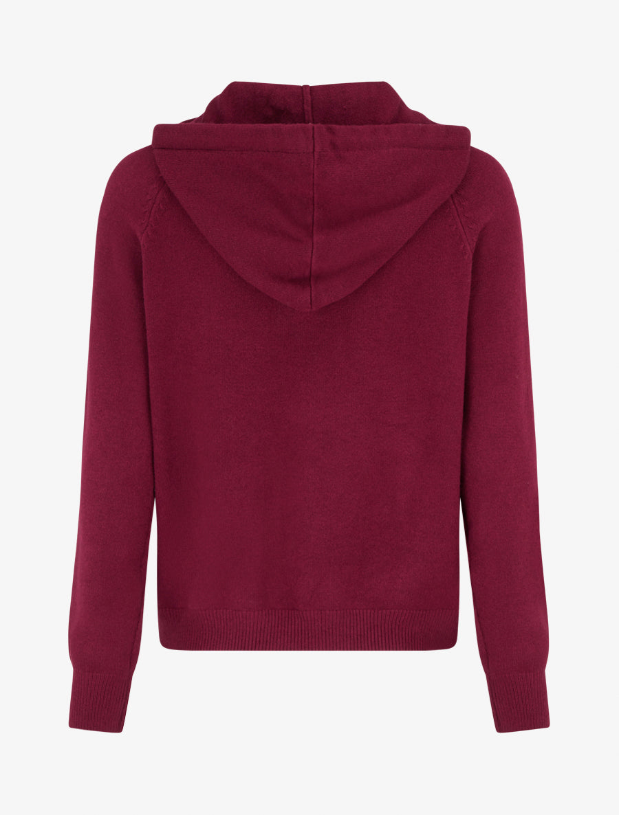 Pull à capuche coupe droite - Lie de vin - 2