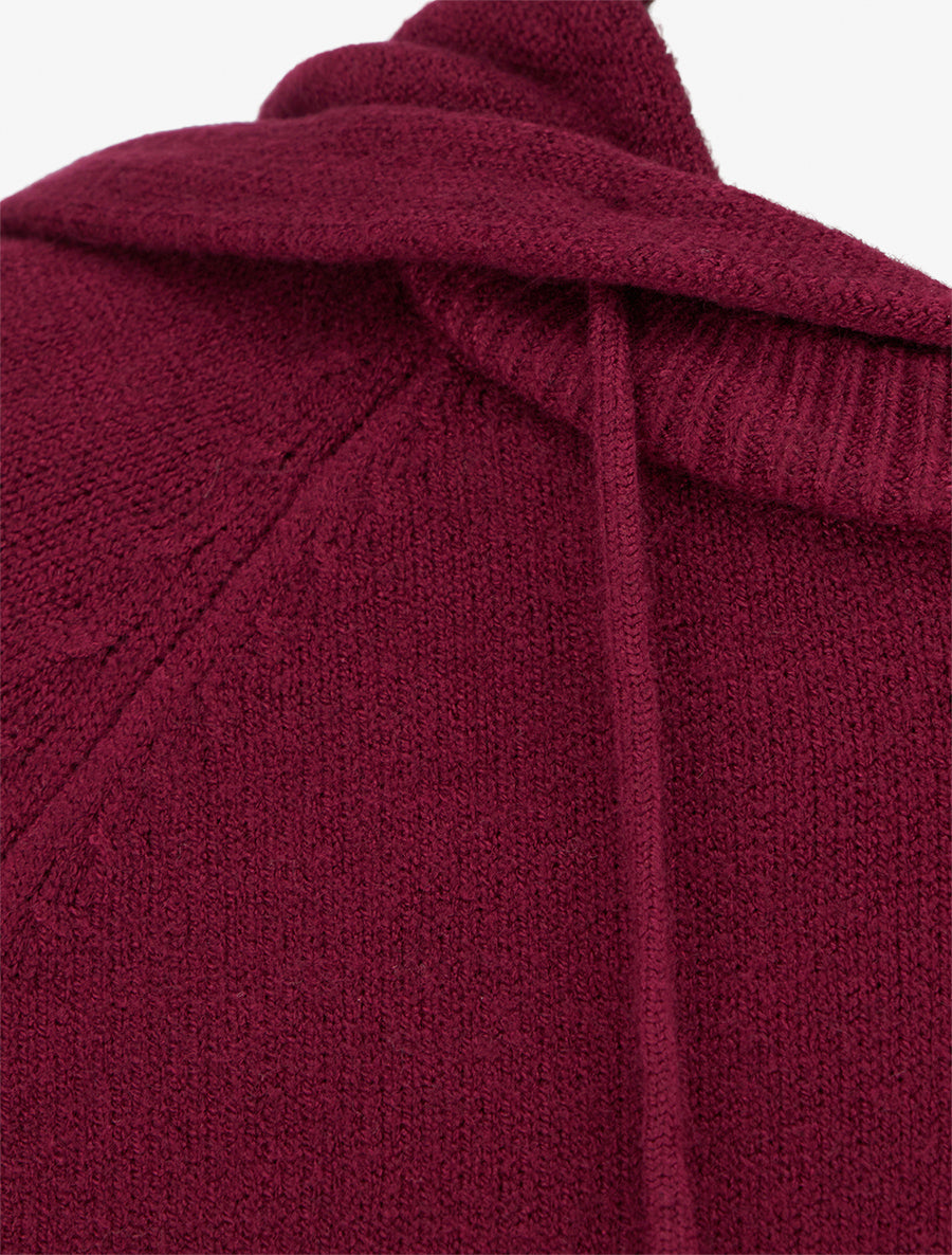Pull à capuche coupe droite - Lie de vin - 3