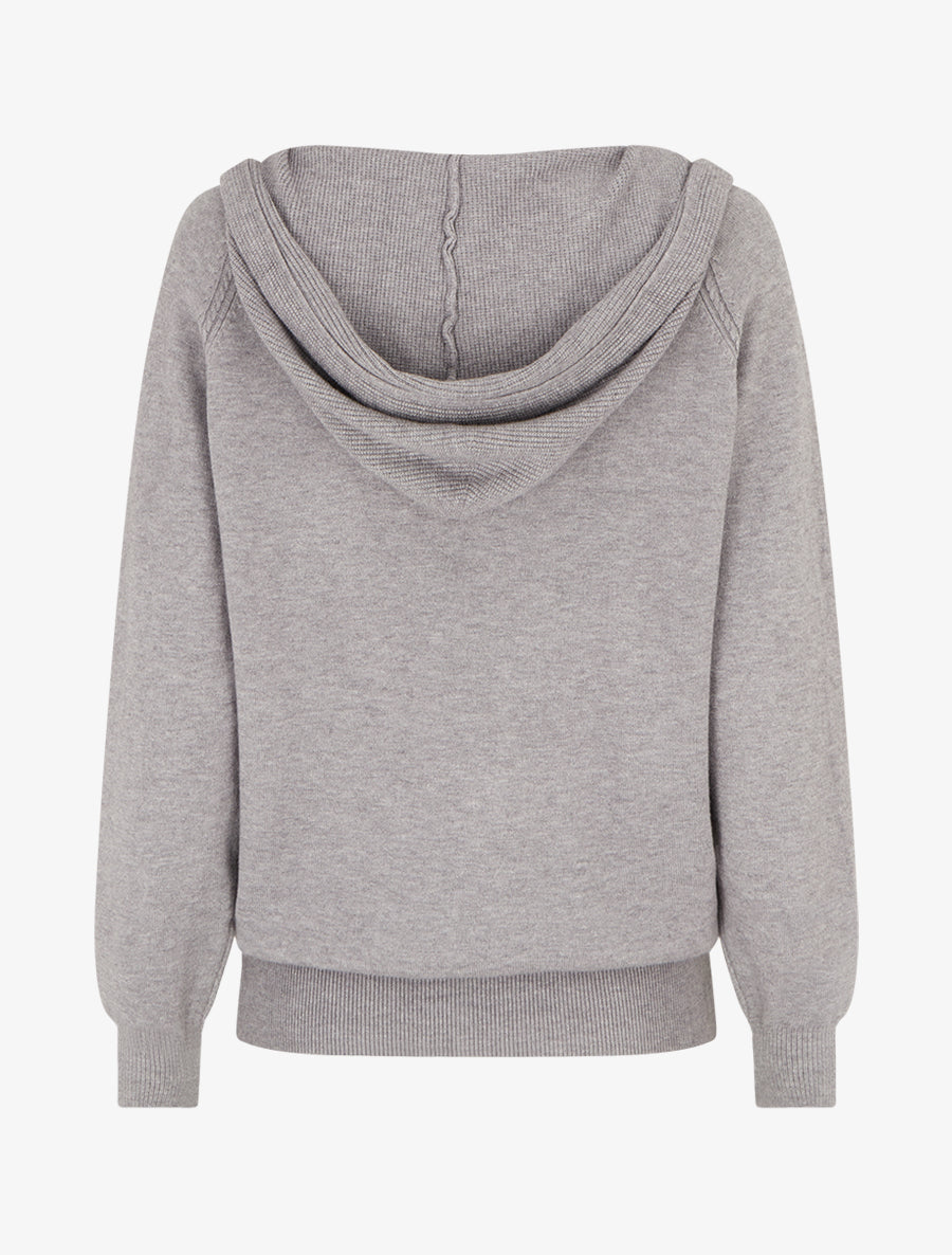 Sweat à capuche en maille - Gris - 2
