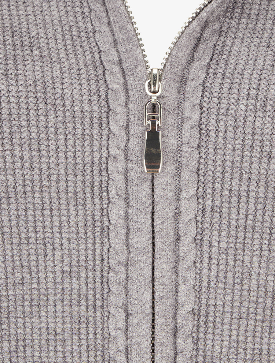 Sweat à capuche en maille - Gris - 3