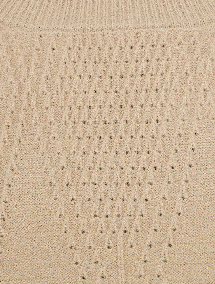Pull uni en maille texturée - Taupe - 3
