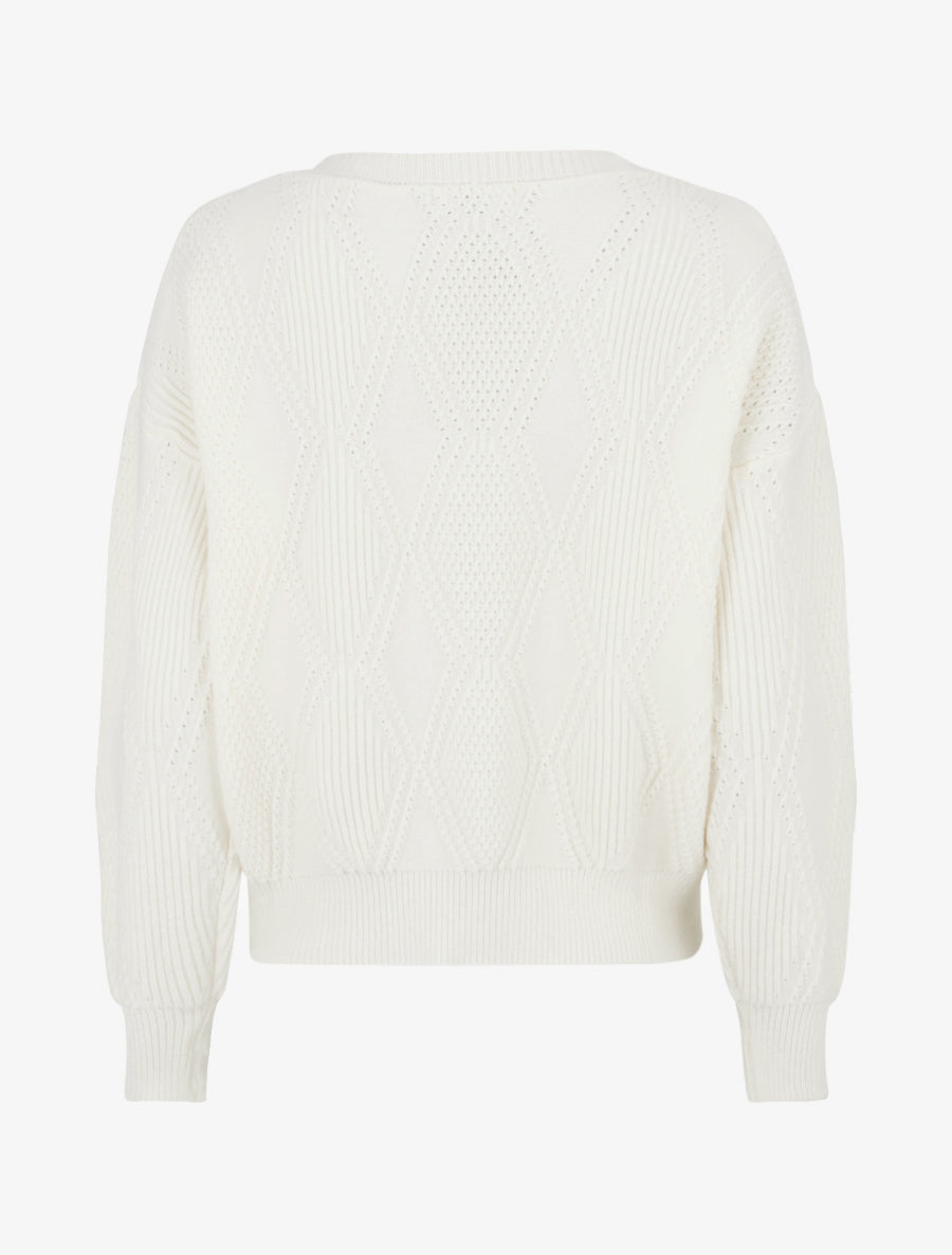 Pull uni en maille texturée - Beige - 2