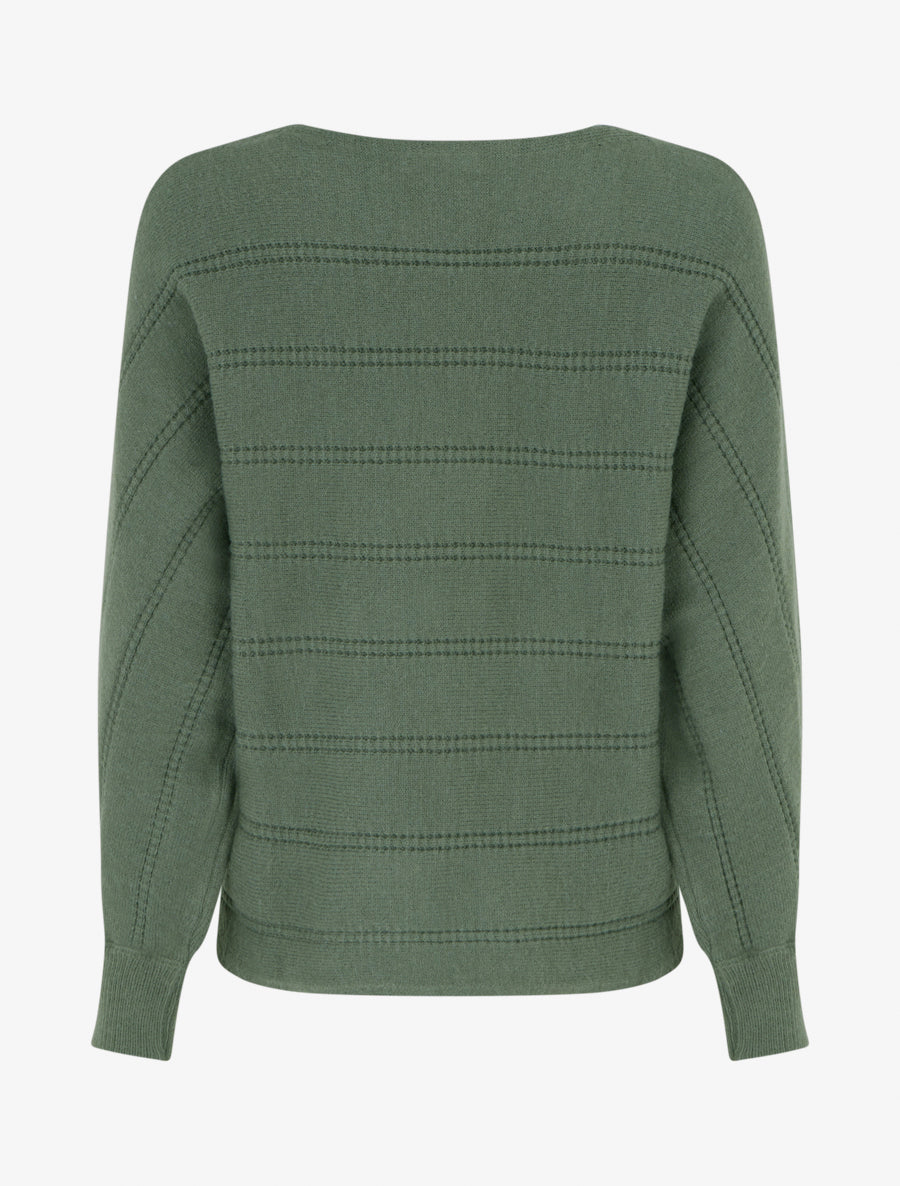 Pull uni à col rond - Kaki - 2