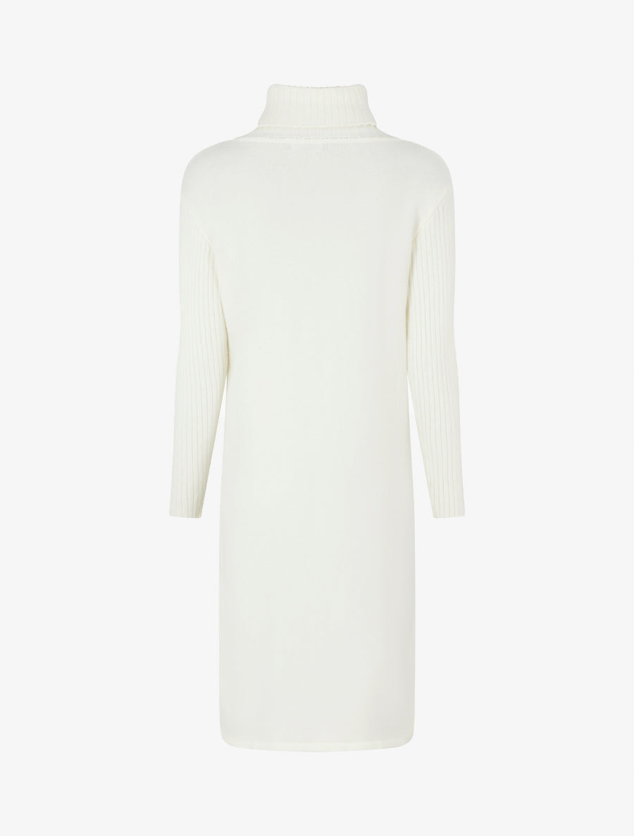 Robe pull à col roulé - Écru - 2