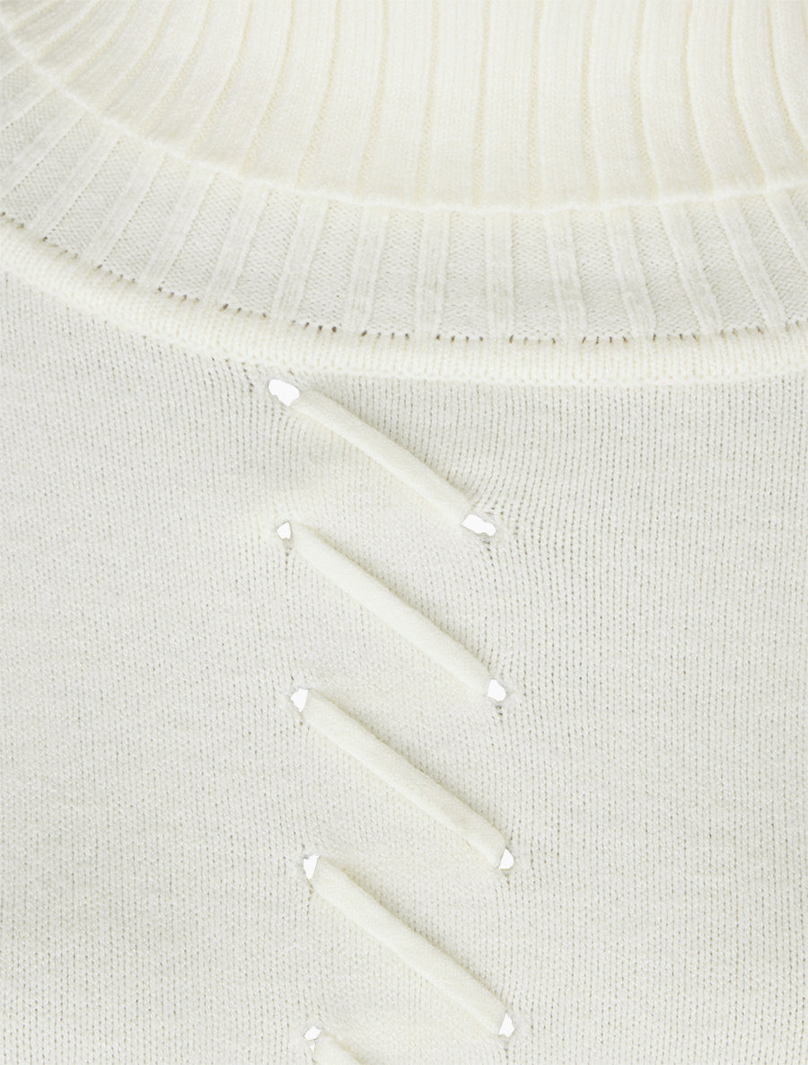Robe pull à col roulé - Écru - 3