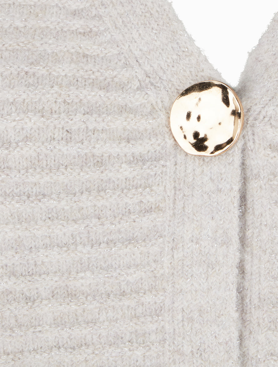 Gilet irisé à boutons métalliques - Beige - 3