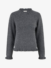 Pull duveteux à bords vagues - Gris - 1