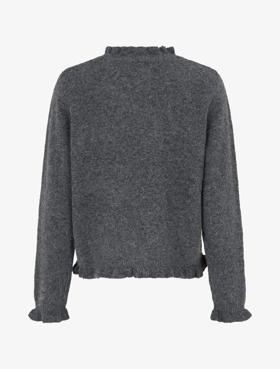 Pull duveteux à bords vagues - Gris - 2