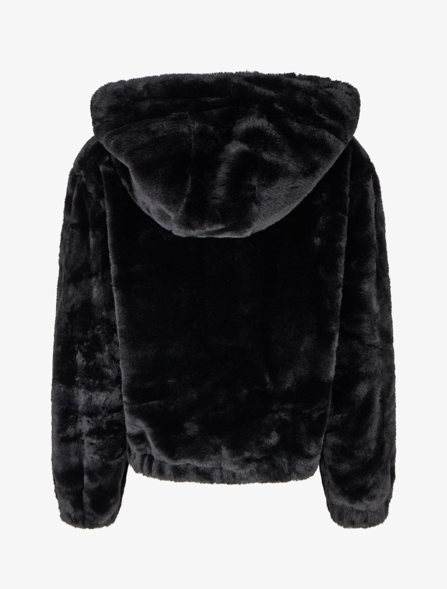 Manteau court en fourrure synthétique - Noir - 2