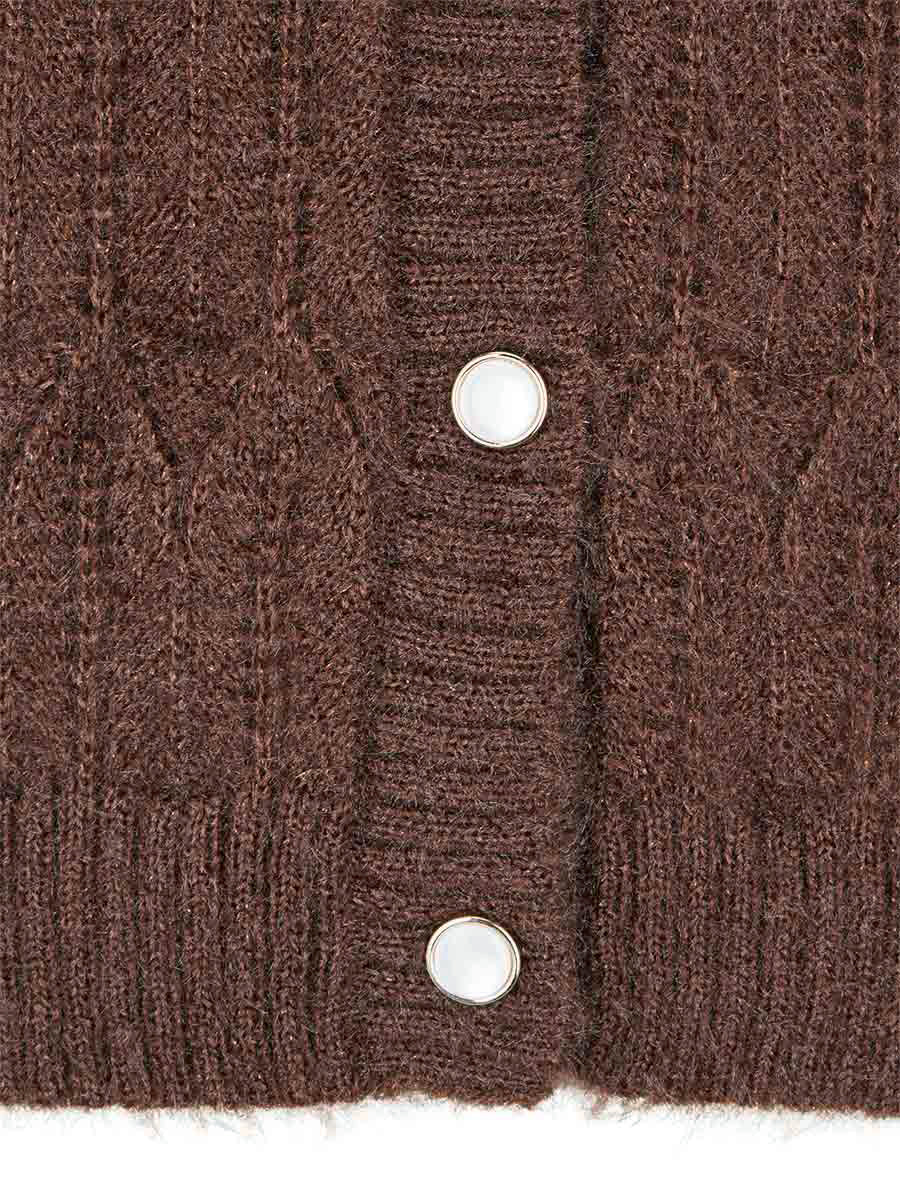 Gilet duveteux à détail irisé - Marron - 3