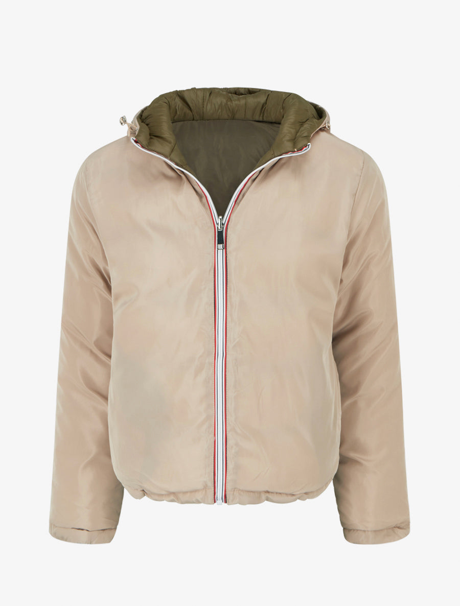Doudoune matelassée reversible à capuche - Beige - 1