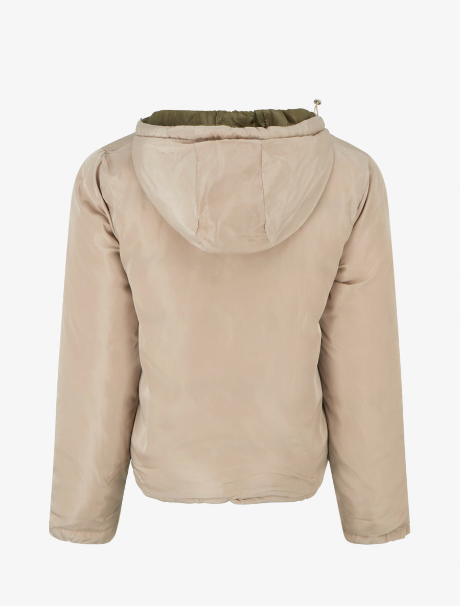 Doudoune matelassée reversible à capuche - Beige - 2