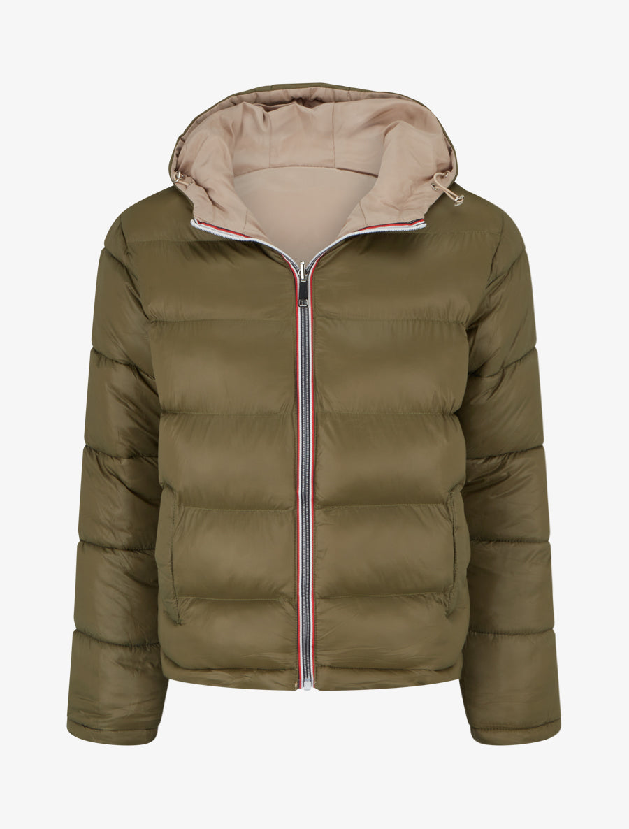 Doudoune matelassée reversible à capuche - Beige - 4