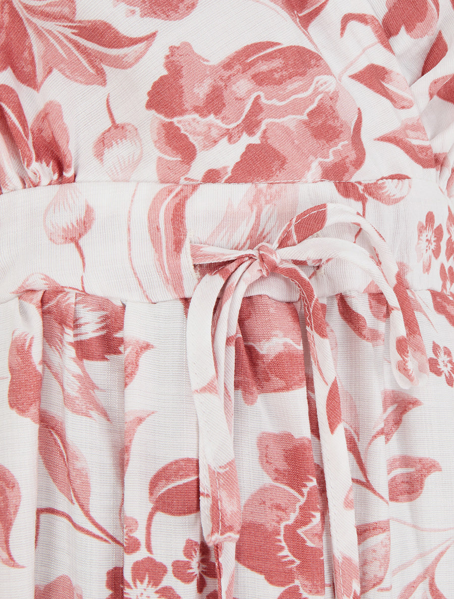 Robe longue à imprimé roses - Rose - 3