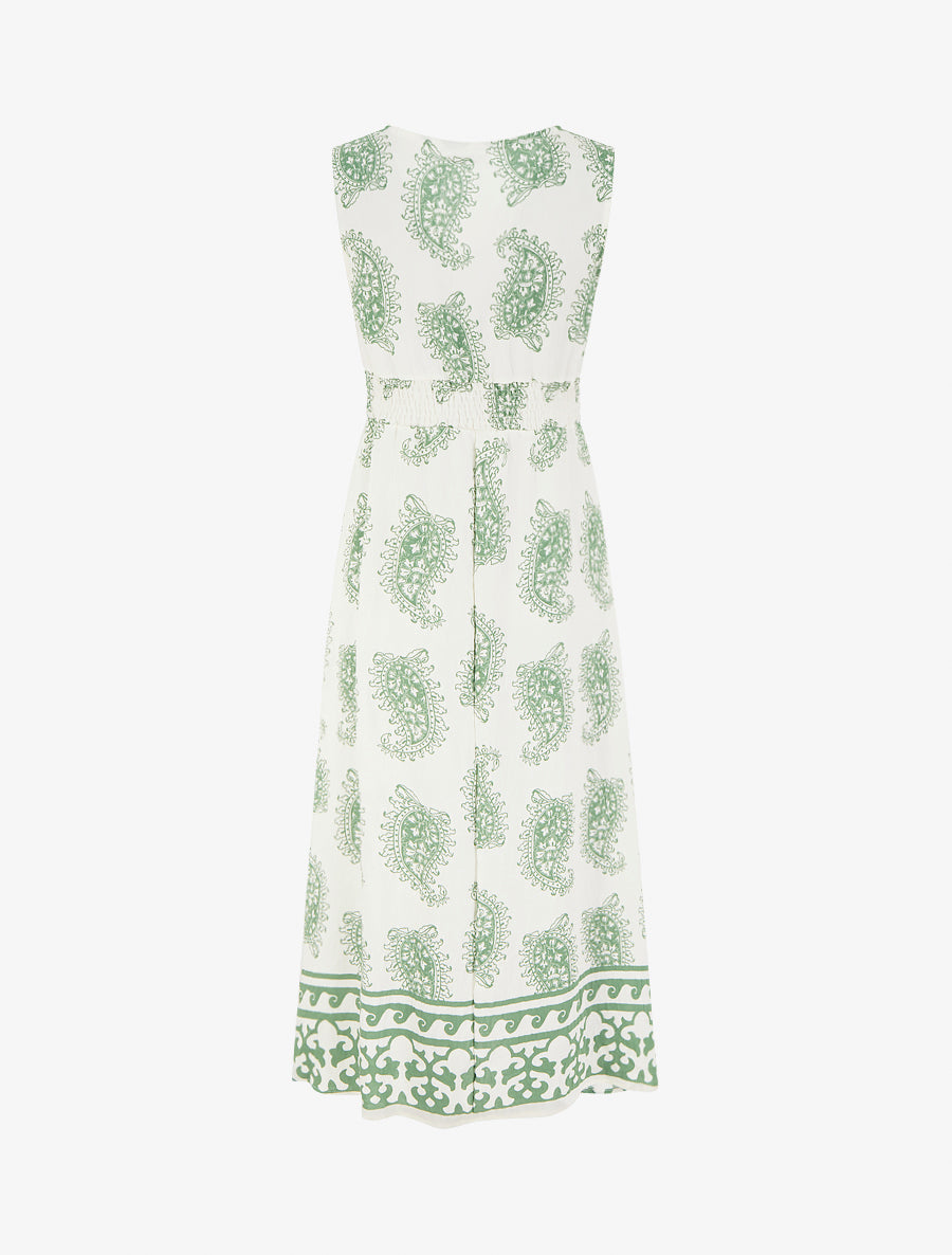 Robe imprimé foulard à col cache-coeur - Vert - 2