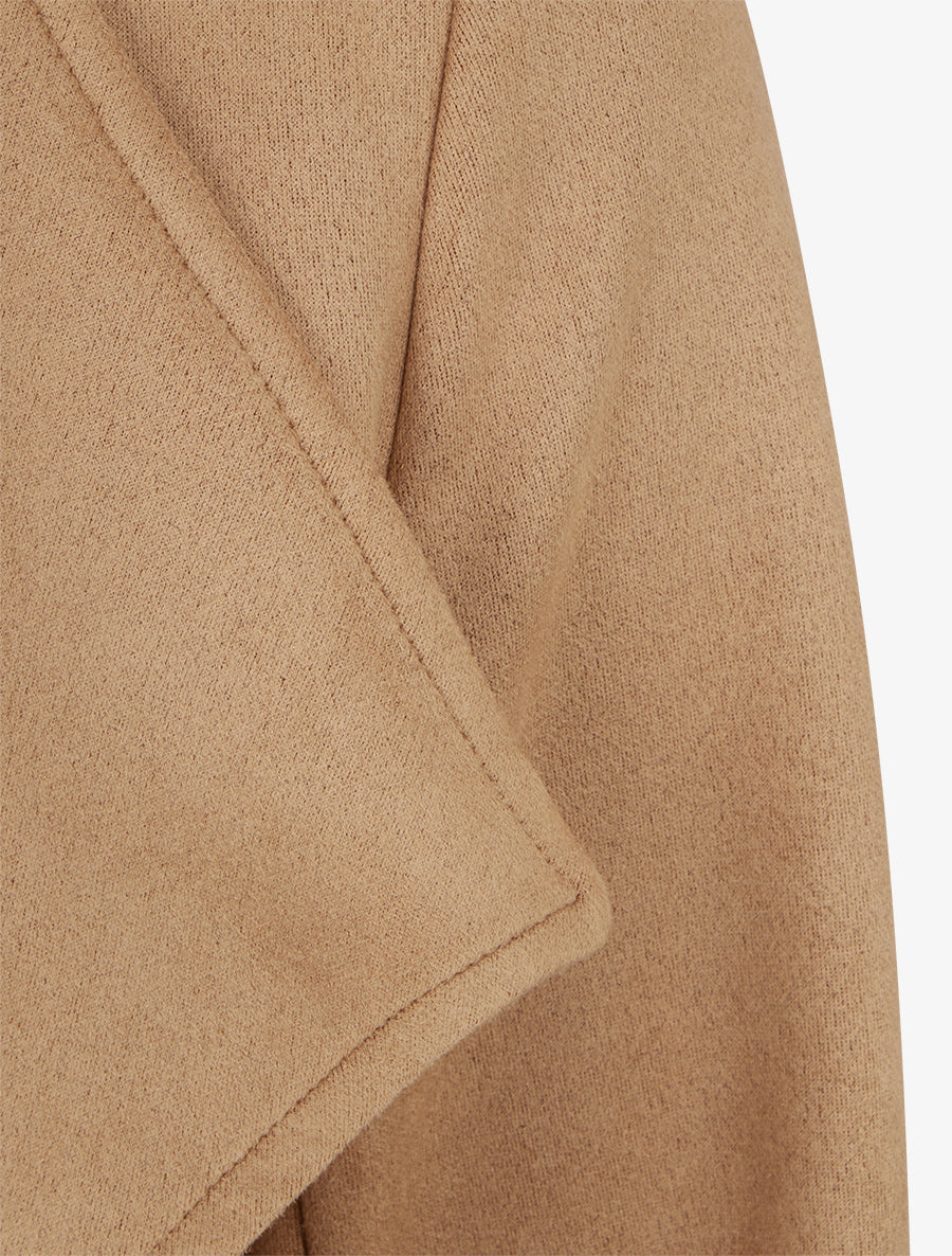 Jacke aus Wildlederimitat mit Schalkragen - Helles Kamel