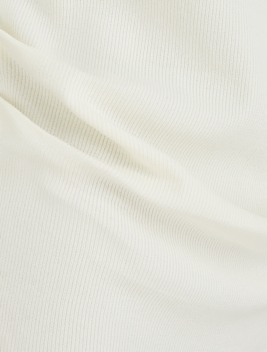 Top uni sans manches à col bénitier - Écru - 3