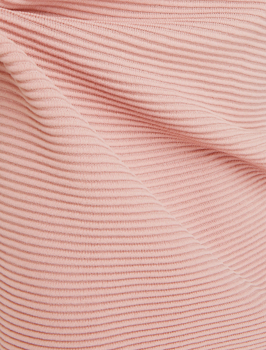 Top uni texturé à col rond - Rose - 3
