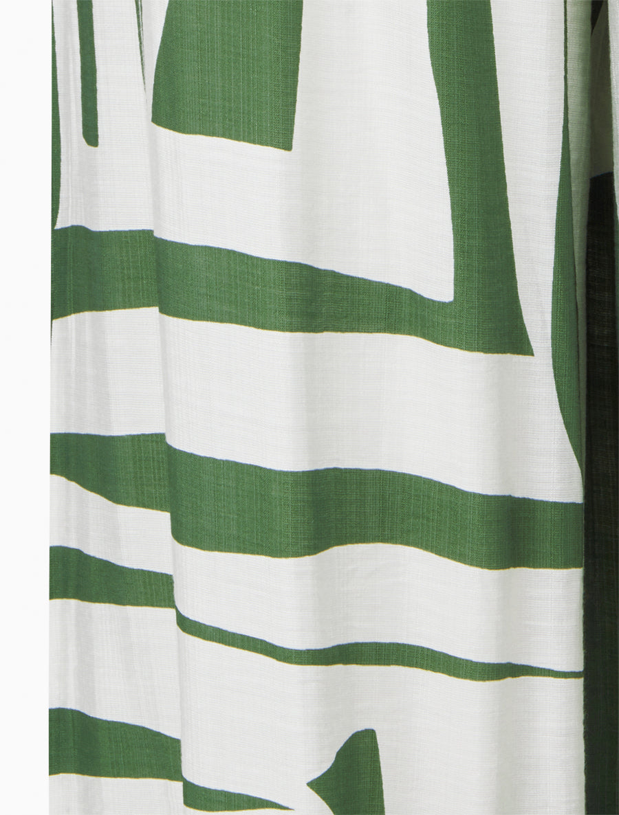 Pantalon ample élastiqué à imprimé graphique - Kaki - 3