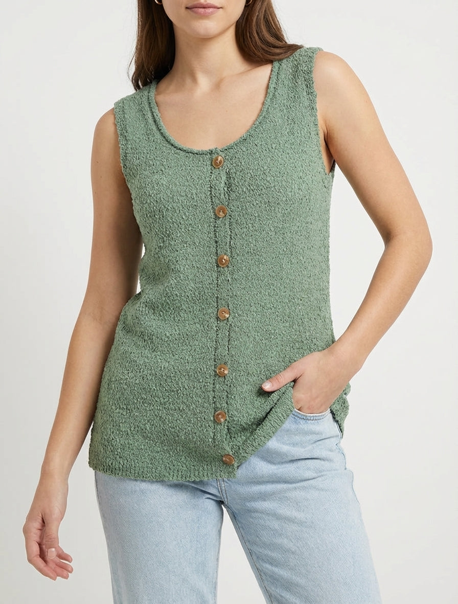 Stricktop im Schafsfell-Stil - Kaki